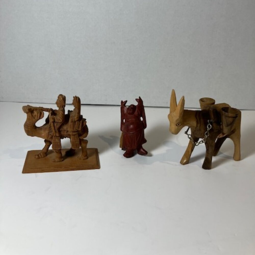 Mixed Lot of Miniture‎ Wooden Carved Figurines
